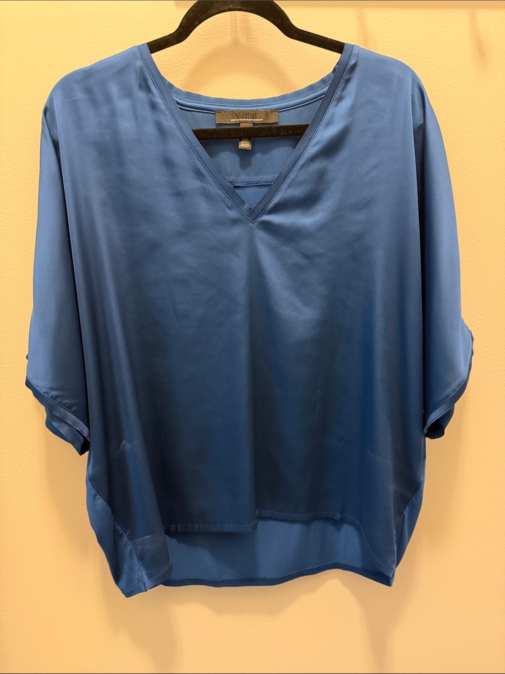 White House Black Market Royal Blue V-Neck Dolman Sleeve Top